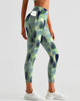 Gradient psychedelic green leggings