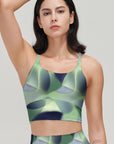 Gradient psychedelic green tank tops