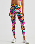 Colorful abstract exotic woman wearing glasses leggings