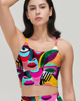 Colorful abstract exotic woman wearing glasses tank tops