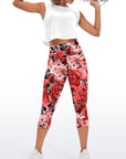 Flower red watercolor peony capris