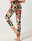 Animals leopard flower print performance legging