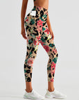 Animals leopard flower print performance legging