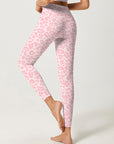 Animal pink leopard print high waisted leggings