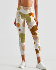 Mixed color line art hand-painted female portraits leggings