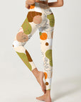 Mixed color line art hand-painted female portraits leggings