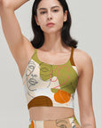 Mixed color line art hand-painted female portraits tank tops