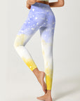 Yellow smudged and painted design tights