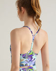 Flower hand-painted exotic chrysanthemum tank tops