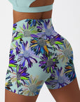 Flower hand-painted exotic chrysanthemum shorts