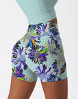 Flower hand-painted exotic chrysanthemum shorts