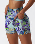 Flower hand-painted exotic chrysanthemum shorts