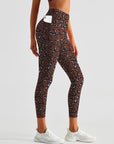 Animal colorful leopard print brown leggings