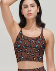 Animal colorful leopard print brown tank tops