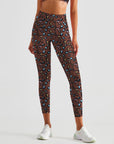 Animal colorful leopard print brown leggings