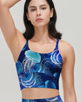 Ocean underwater deep blue jellyfish tank tops