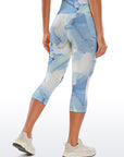 Gilt blue marble water ripple capris