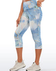 Gilt blue marble water ripple capris