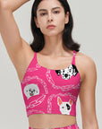 Animal dog avatar leaf border pink tank tops