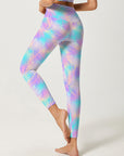 Botanical tie dye gradient leaf leggings