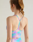 Botanical tie dye gradient leaf tank tops