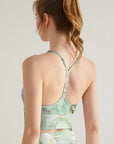 Gilt water ripple gold green marble print tank tops