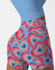 Love rainbow heart shape shorts