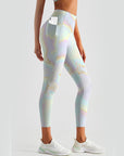 Colorful gilt water ripple liquid leggings