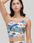 Ocean life turtle starfish print tank tops