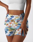 Ocean life turtle starfish print shorts