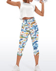 Ocean life turtle starfish print capris