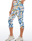 Ocean life turtle starfish print capris