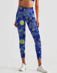 Oil paint starry sky print leggings