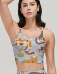 Animal cartoon cat colorful light tank tops