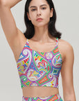 Colourful drawn paisley tank tops