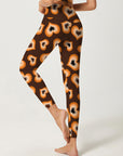 Love heart shape dark brown leggings