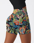 Flowers hand drawn colorful wildflower shorts