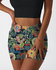 Flowers hand drawn colorful wildflower shorts