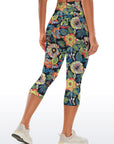 Flowers  hand drawn colorful wildflower capris