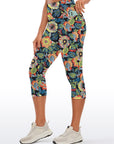 Flowers  hand drawn colorful wildflower capris