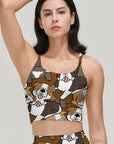 Animal cartoon pug hand drawn tank tops