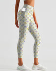 Spring garden variety flowers in rainbow leggings