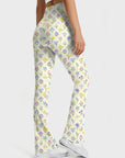 Spring garden variety flowers in rainbow flare leggings