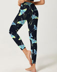 Animal vector pattern moon moth and stars leggings