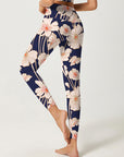 Hand drawn sketch blooms flower leggings