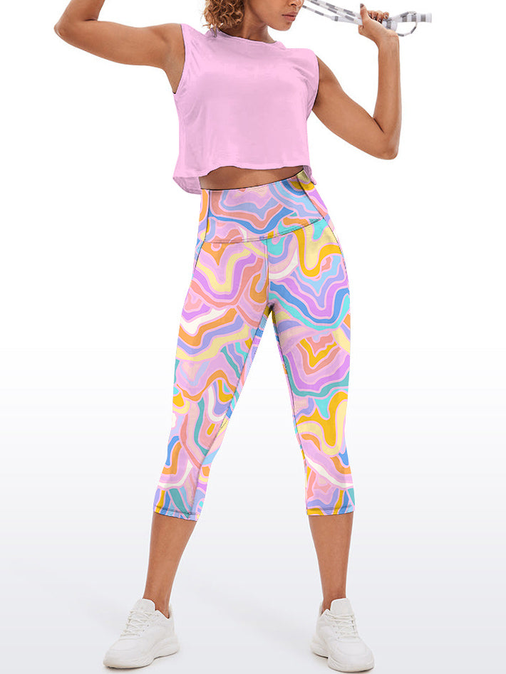 Colorful psychedelic pattern capris