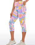 Colorful psychedelic pattern capris