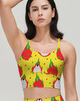 Fruit red pitaya yellow tank tops