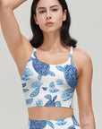 Ocean turtle blue pearl shell tank tops