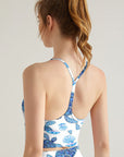 Ocean turtle blue pearl shell tank tops